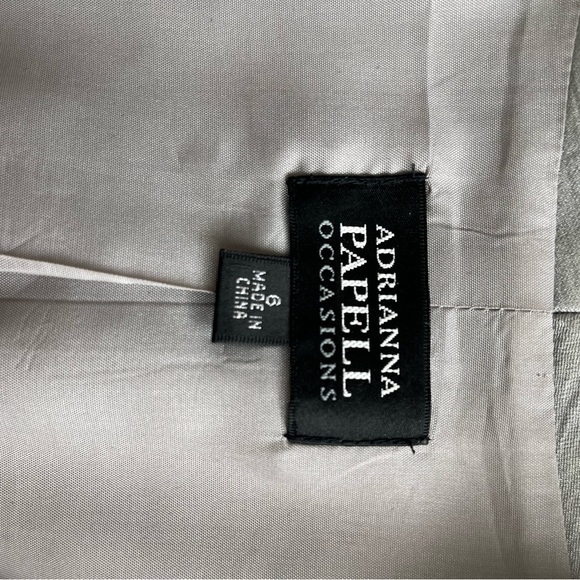 Adrianna Papell Silver Tiered Prom Dress - Picture 8 of 8